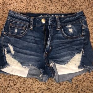american eagle dark wash jean shorts